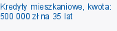 Kredyty mieszkaniowe, kwota: 500 000 zł na 35 lat