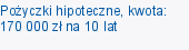 Pożyczki hipoteczne, kwota: 170 000 zł na 10 lat