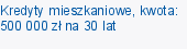 Kredyty mieszkaniowe, kwota: 500 000 zł na 30 lat