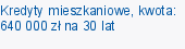 Kredyty mieszkaniowe, kwota: 640 000 zł na 30 lat