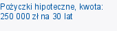 Pożyczki hipoteczne, kwota: 250 000 zł na 30 lat