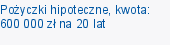 Pożyczki hipoteczne, kwota: 600 000 zł na 20 lat