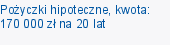 Pożyczki hipoteczne, kwota: 170 000 zł na 20 lat