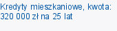 Kredyty mieszkaniowe, kwota: 320 000 zł na 25 lat