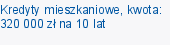 Kredyty mieszkaniowe, kwota: 320 000 zł na 10 lat