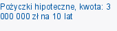 Pożyczki hipoteczne, kwota: 3 000 000 zł na 10 lat