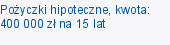 Pożyczki hipoteczne, kwota: 400 000 zł na 15 lat