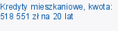 Kredyty mieszkaniowe, kwota: 518 551 zł na 20 lat