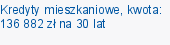 Kredyty mieszkaniowe, kwota: 136 882 zł na 30 lat