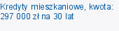 Kredyty mieszkaniowe, kwota: 297 000 zł na 30 lat