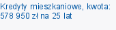 Kredyty mieszkaniowe, kwota: 578 950 zł na 25 lat