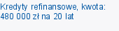 Kredyty refinansowe, kwota: 480 000 zł na 20 lat