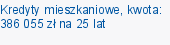 Kredyty mieszkaniowe, kwota: 386 055 zł na 25 lat