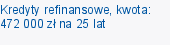 Kredyty refinansowe, kwota: 472 000 zł na 25 lat