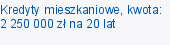 Kredyty mieszkaniowe, kwota: 2 250 000 zł na 20 lat