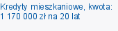 Kredyty mieszkaniowe, kwota: 1 170 000 zł na 20 lat