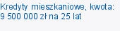 Kredyty mieszkaniowe, kwota: 9 500 000 zł na 25 lat