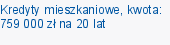 Kredyty mieszkaniowe, kwota: 759 000 zł na 20 lat