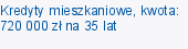 Kredyty mieszkaniowe, kwota: 720 000 zł na 35 lat